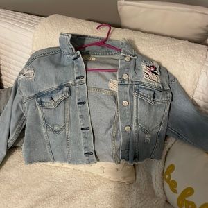 Pacsun Ripped cropped jean jacket